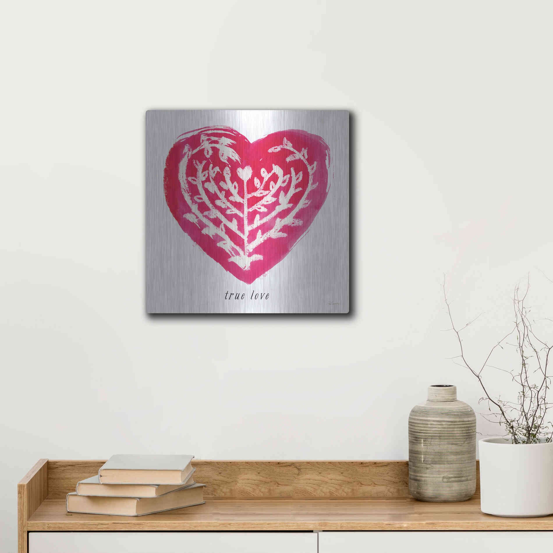 Luxe Metal Art 'True Love' by Sue Schlabach, Metal Wall Art,12x12