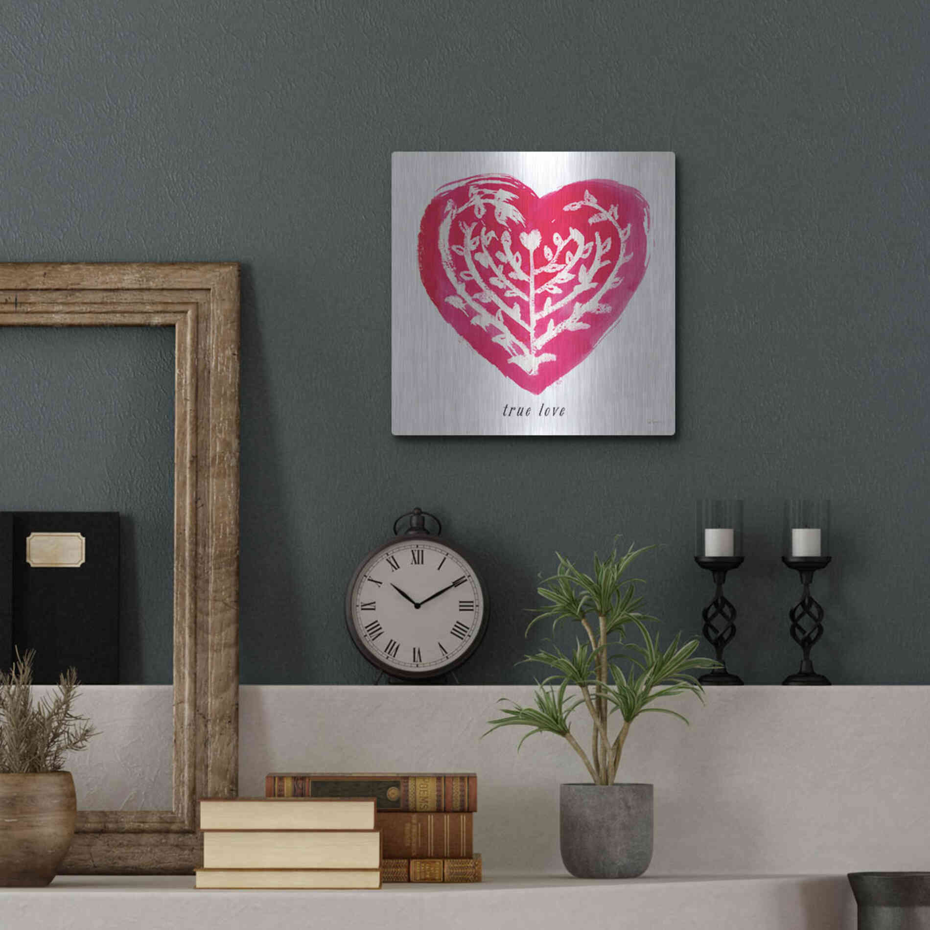 Luxe Metal Art 'True Love' by Sue Schlabach, Metal Wall Art,12x12