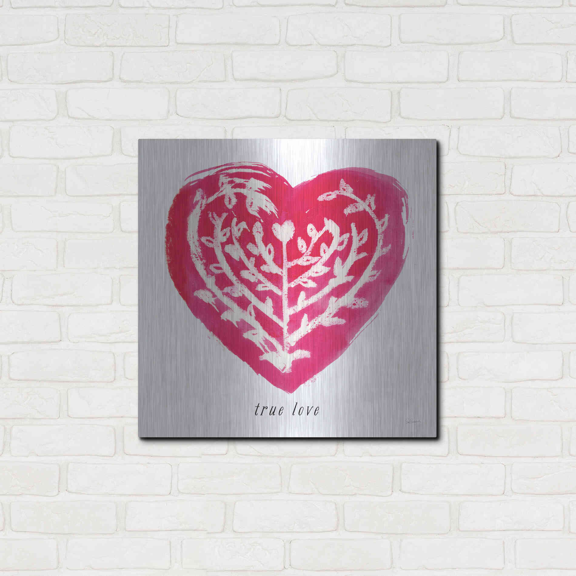 Luxe Metal Art 'True Love' by Sue Schlabach, Metal Wall Art,24x24