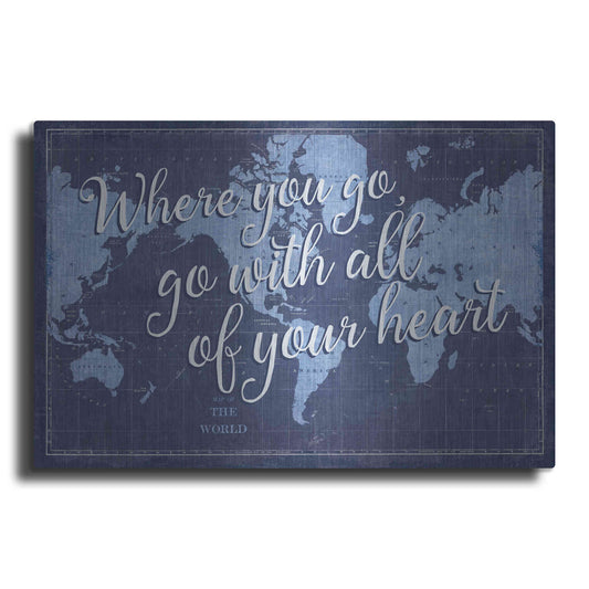 Luxe Metal Art 'Blueprint World Map Heart' by Sue Schlabach, Metal Wall Art