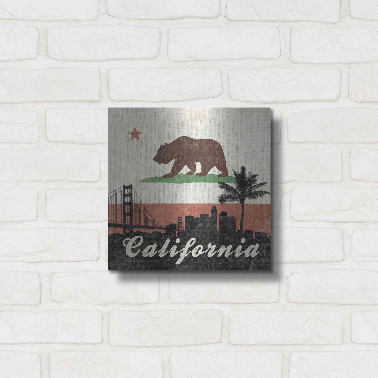 Luxe Metal Art 'California' by Moira Hershey, Metal Wall Art,12x12