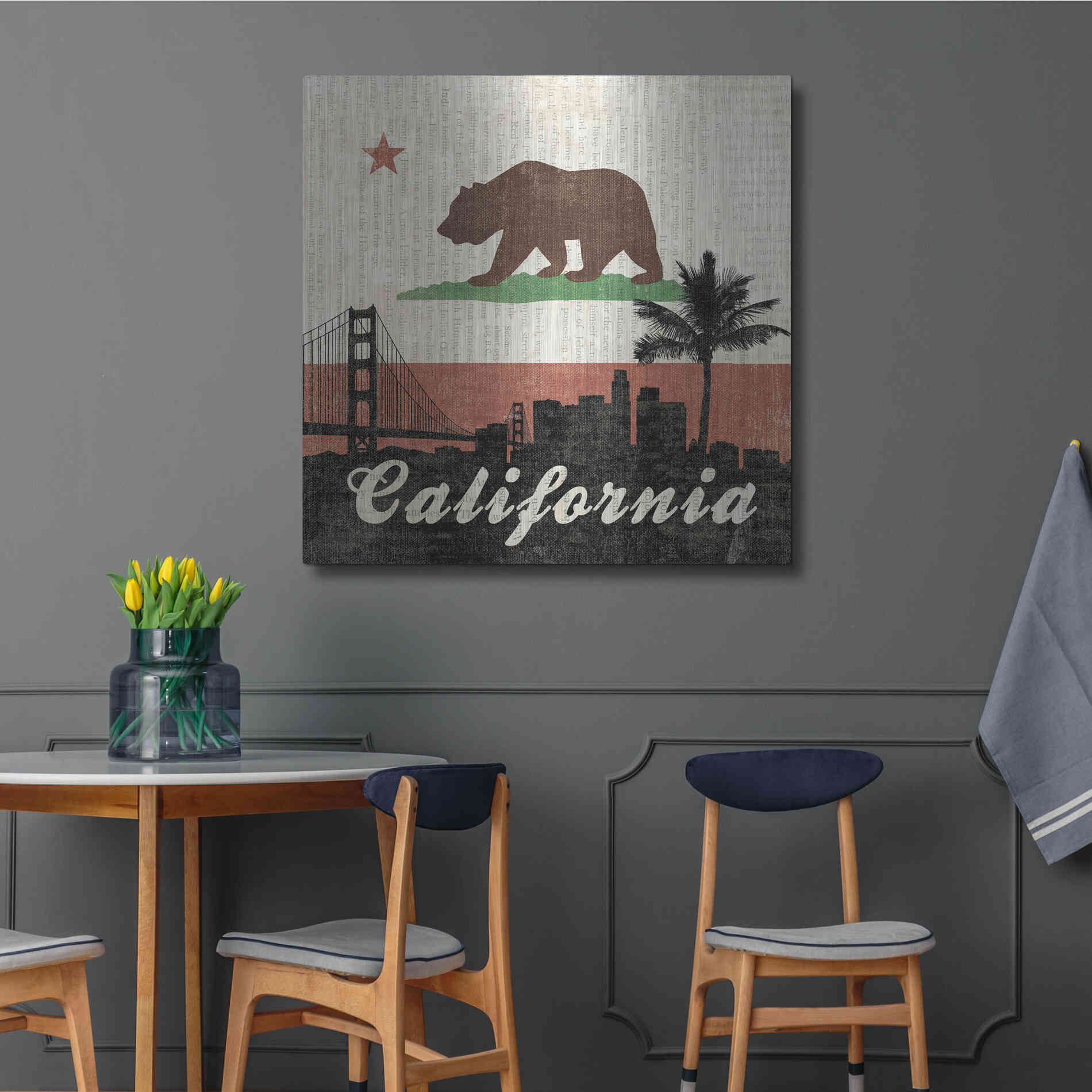 Luxe Metal Art 'California' by Moira Hershey, Metal Wall Art,36x36