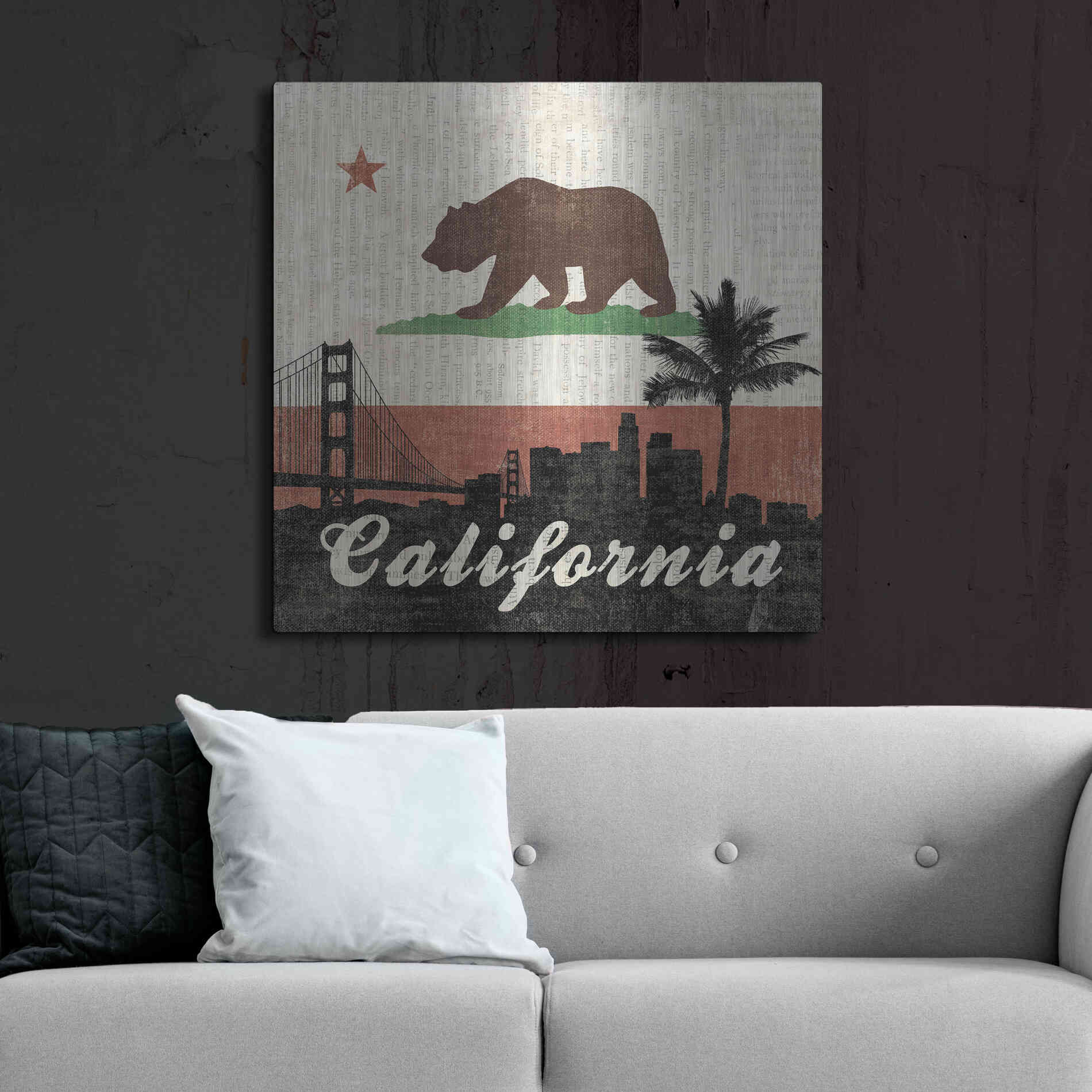 Luxe Metal Art 'California' by Moira Hershey, Metal Wall Art,36x36