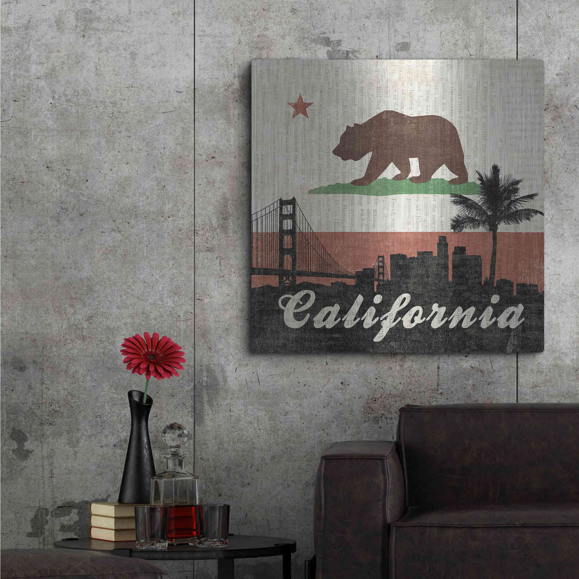 Luxe Metal Art 'California' by Moira Hershey, Metal Wall Art,36x36