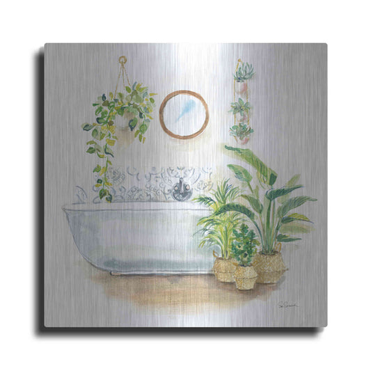 Luxe Metal Art 'Greenery Bath II' by Sue Schlabach, Metal Wall Art