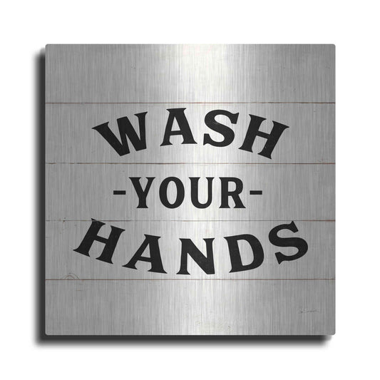 Luxe Metal Art 'Shiplap Bath IV Less Distressed' by Sue Schlabach, Metal Wall Art