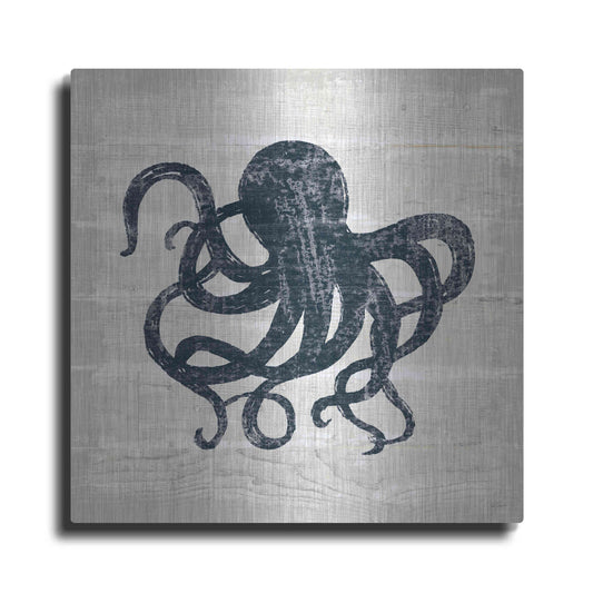 Luxe Metal Art 'Driftwood Coast IV Blue' by Sue Schlabach, Metal Wall Art