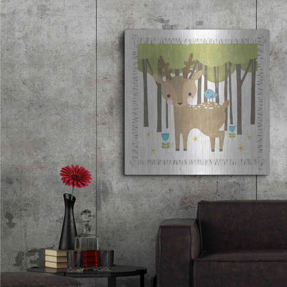 Luxe Metal Art 'Wood Land Hideaway Deer' by Moira Hershey, Metal Wall Art,36x36