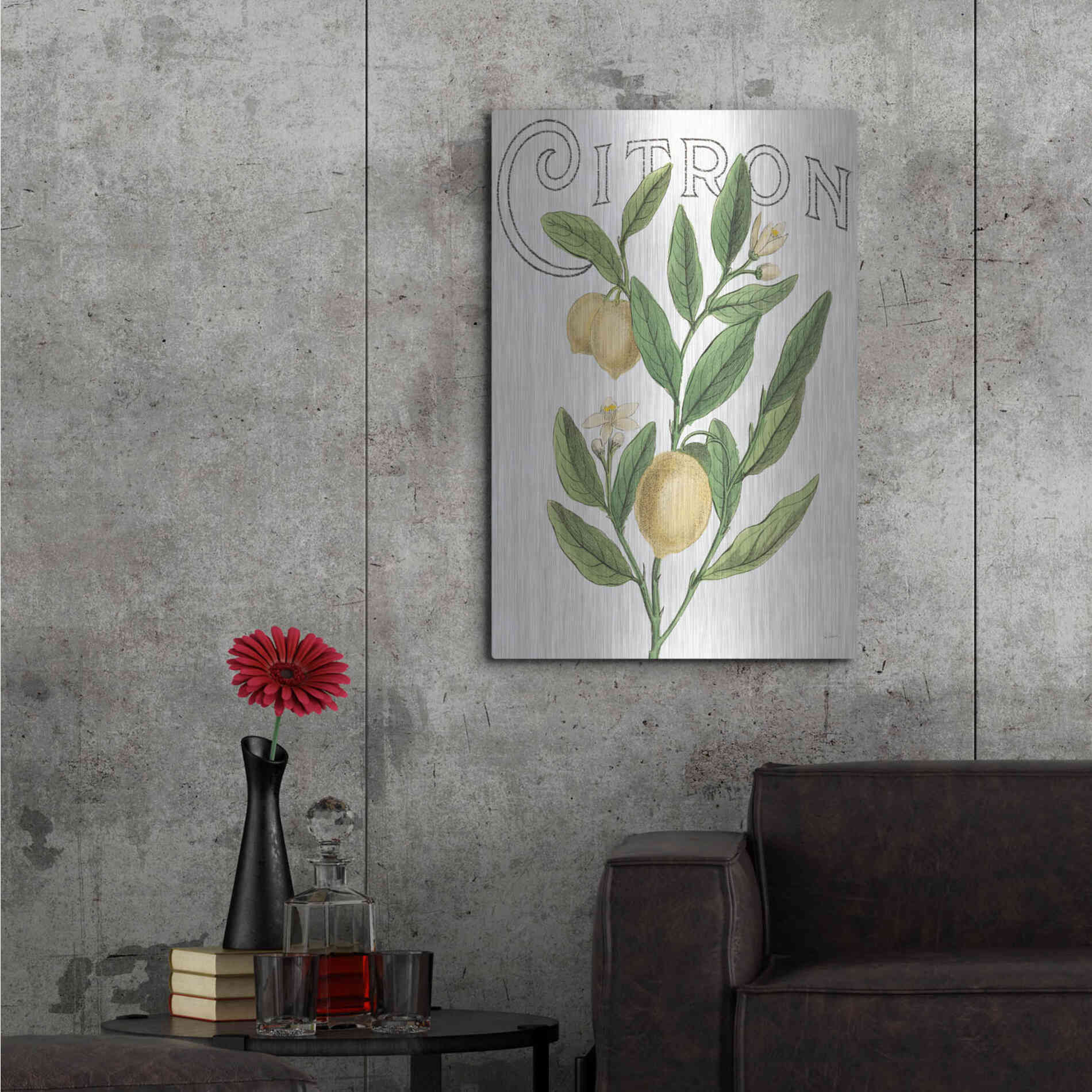 Luxe Metal Art 'Classic Citrus V Light' by Sue Schlabach, Metal Wall Art,24x36