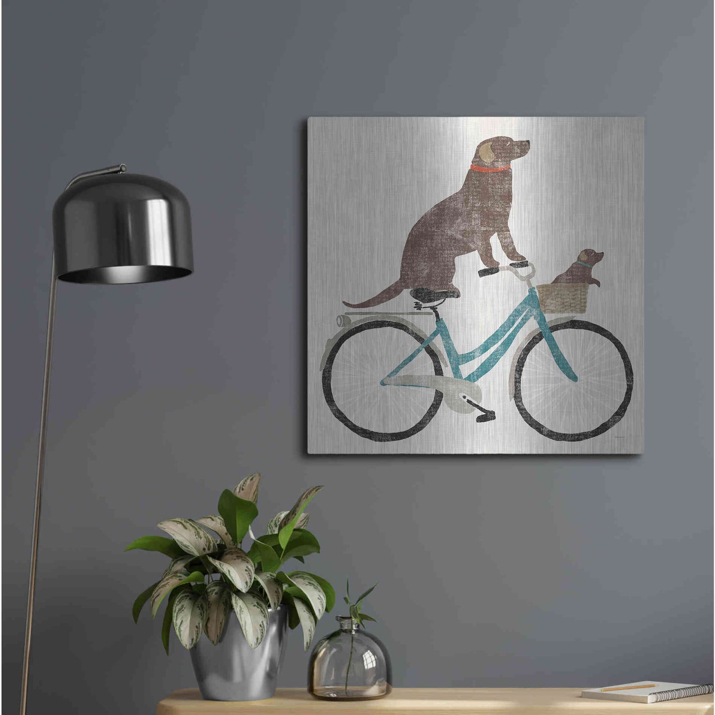 Luxe Metal Art 'Lab Ride' by Sue Schlabach, Metal Wall Art,24x24