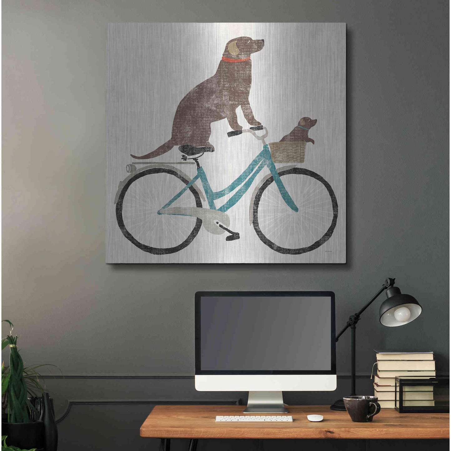 Luxe Metal Art 'Lab Ride' by Sue Schlabach, Metal Wall Art,36x36