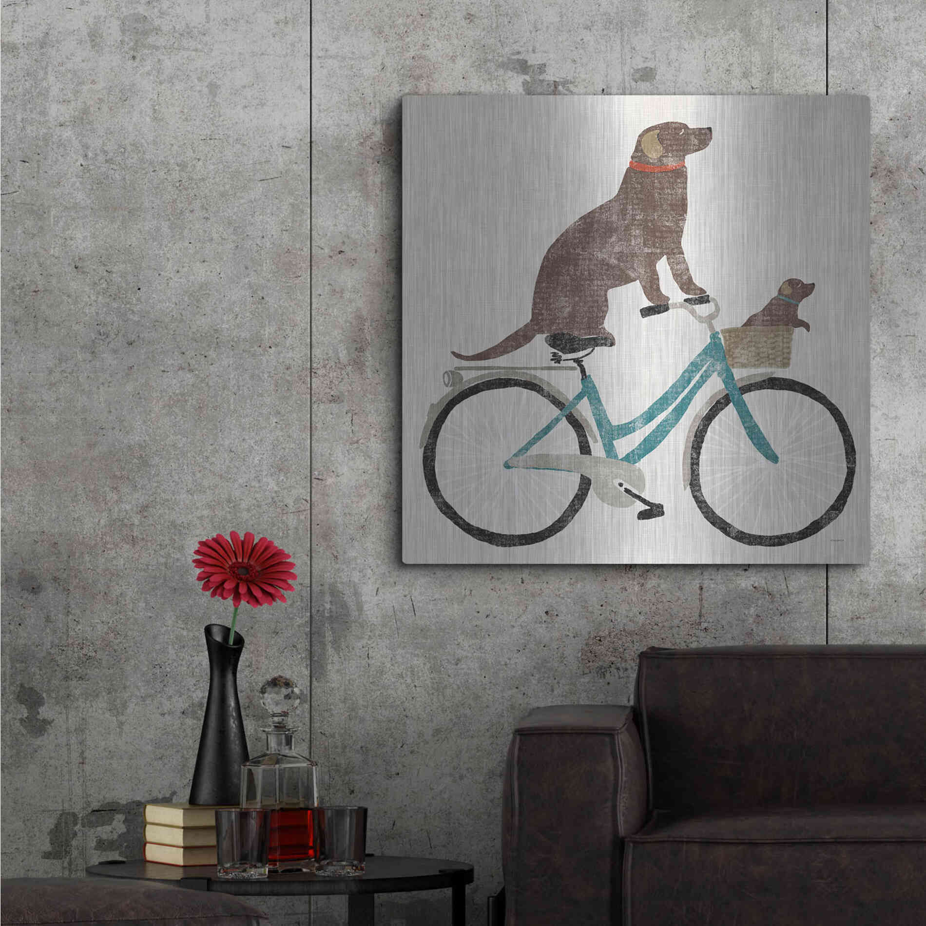 Luxe Metal Art 'Lab Ride' by Sue Schlabach, Metal Wall Art,36x36