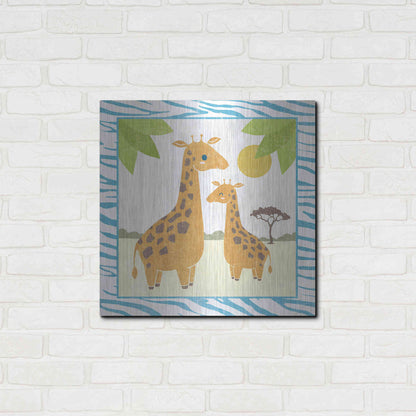 Luxe Metal Art 'Safari Fun Giraffe' by Moira Hershey, Metal Wall Art,24x24