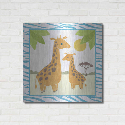 Luxe Metal Art 'Safari Fun Giraffe' by Moira Hershey, Metal Wall Art,36x36