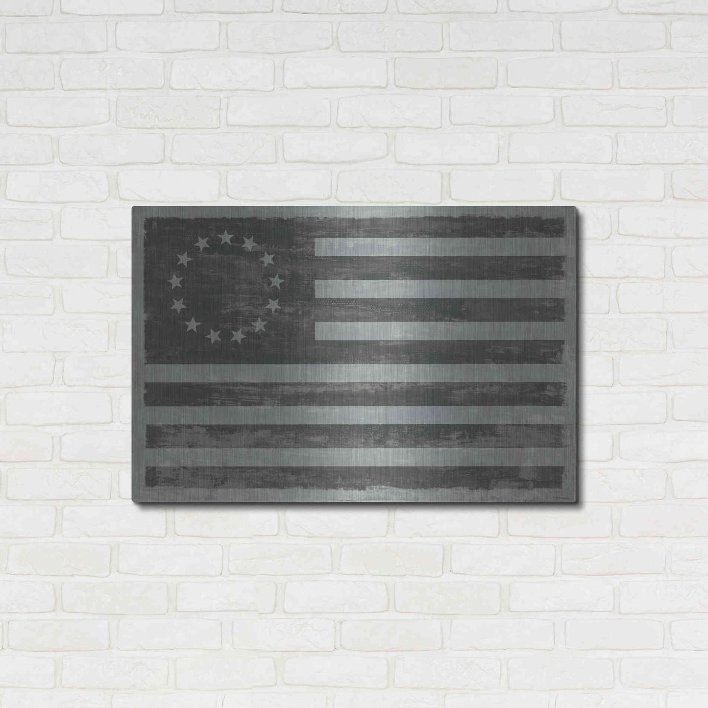 Luxe Metal Art 'Slate American Flag' by Sue Schlabach, Metal Wall Art,36x24