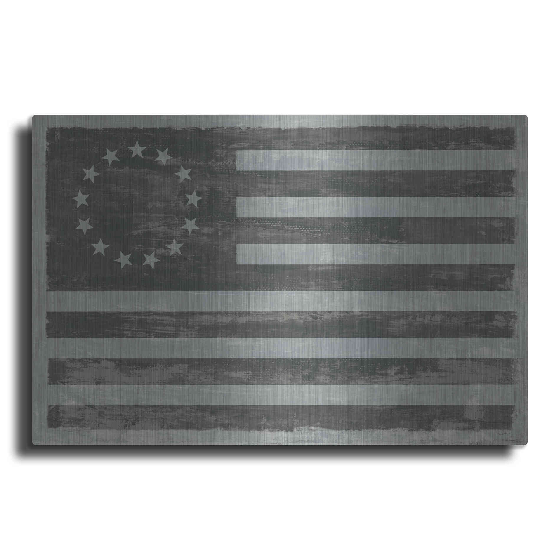 Luxe Metal Art 'Slate American Flag' by Sue Schlabach, Metal Wall Art