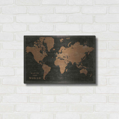 Luxe Metal Art 'World Map Industrial' by Sue Schlabach, Metal Wall Art,24x16