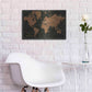 Luxe Metal Art 'World Map Industrial' by Sue Schlabach, Metal Wall Art,24x16