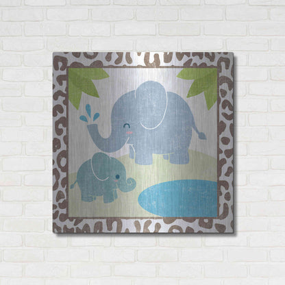 Luxe Metal Art 'Safari Fun Elephant' by Moira Hershey, Metal Wall Art,36x36