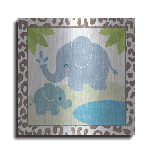 Luxe Metal Art 'Safari Fun Elephant' by Moira Hershey, Metal Wall Art