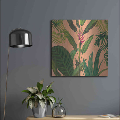 Luxe Metal Art 'Dramatic Tropical II Boho' by Sue Schlabach, Metal Wall Art,24x24