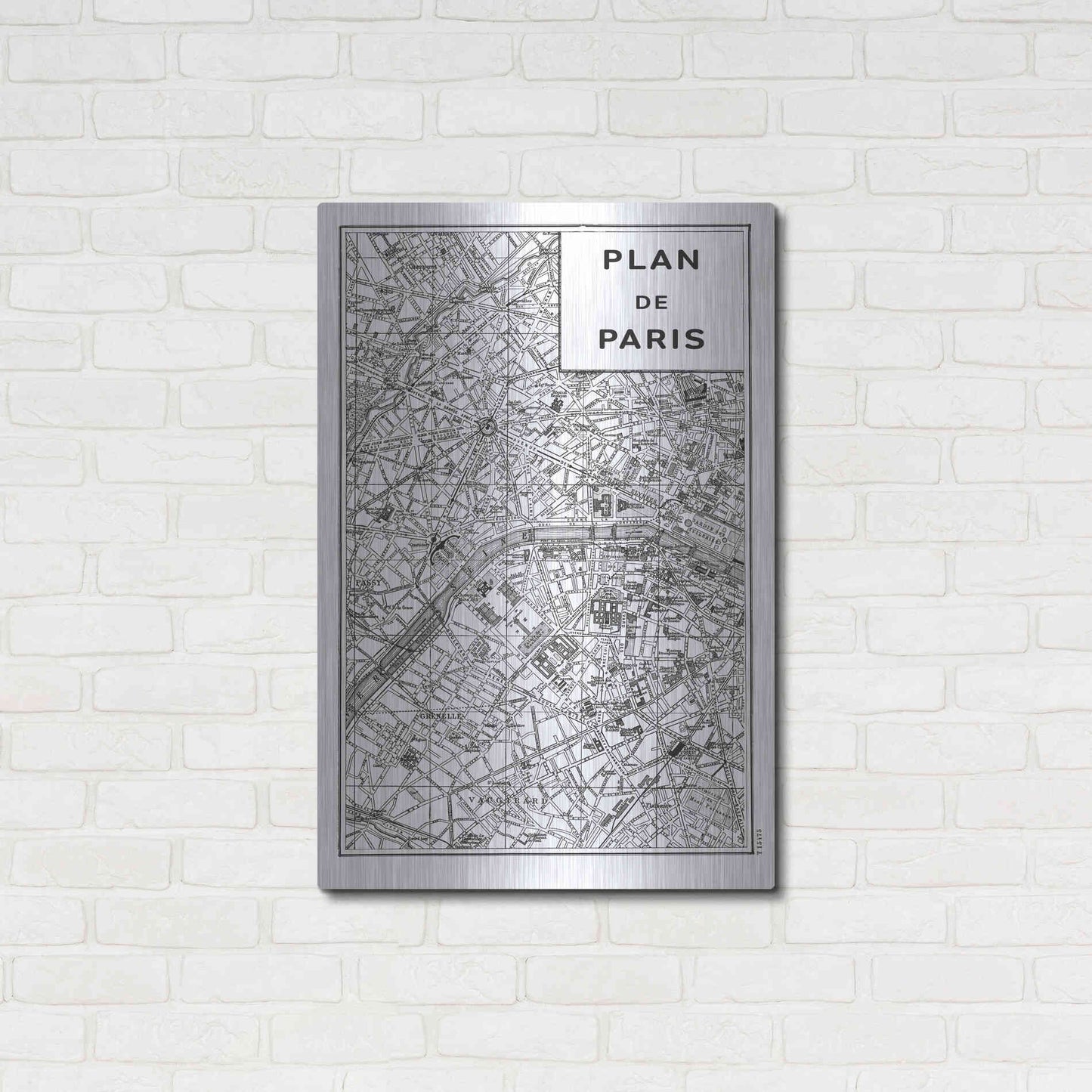 Luxe Metal Art 'Inverted Paris Map' by Sue Schlabach, Metal Wall Art,24x36