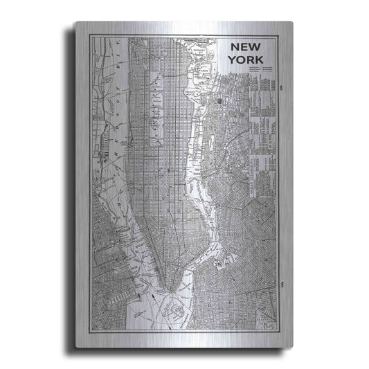 Luxe Metal Art 'Inverted New York Map' by Sue Schlabach, Metal Wall Art