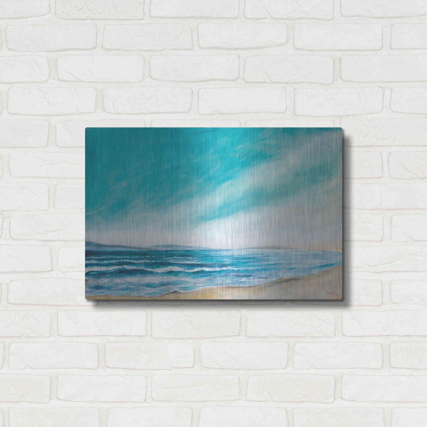 Luxe Metal Art 'Islands and Waves' by Sue Schlabach, Metal Wall Art,24x16