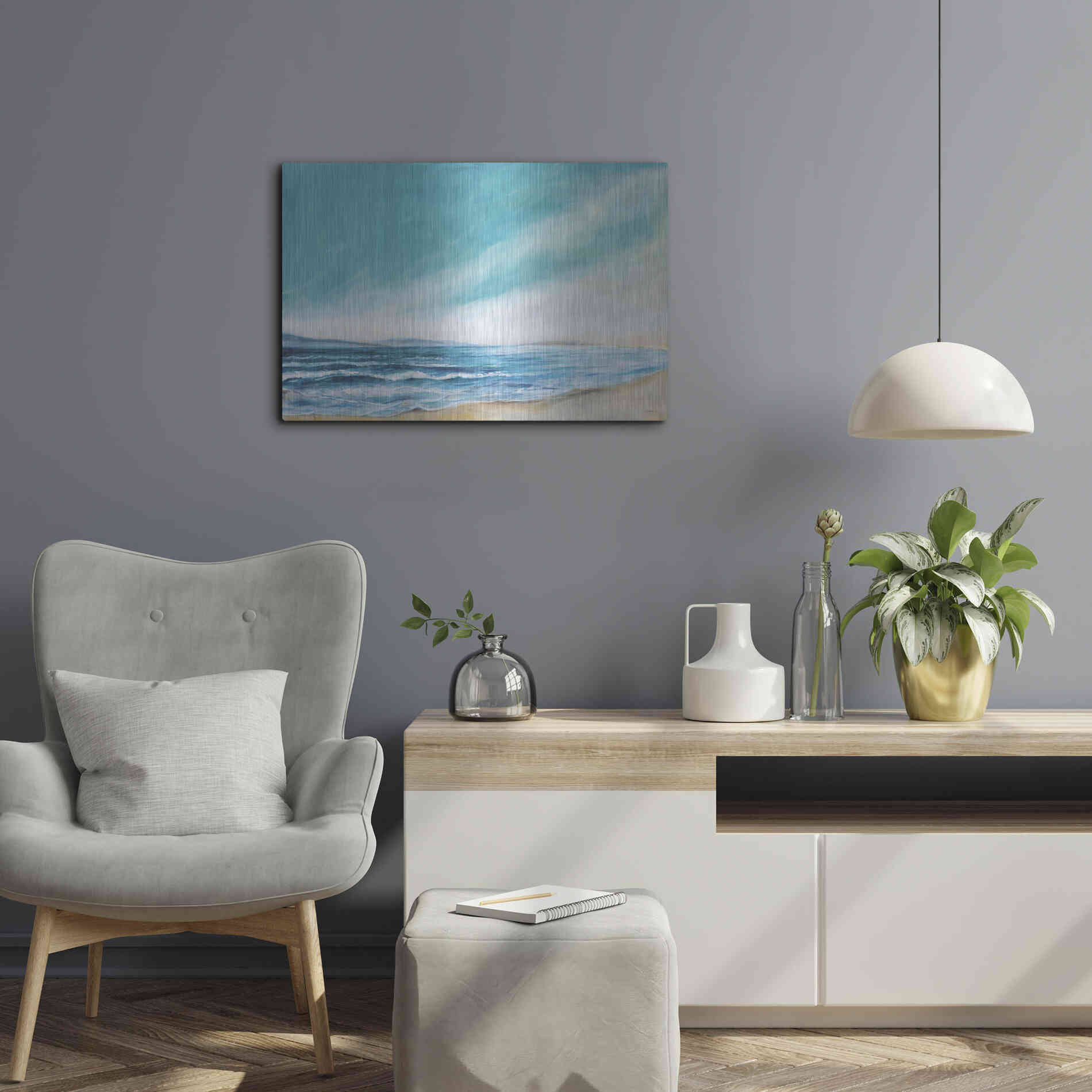 Luxe Metal Art 'Islands and Waves' by Sue Schlabach, Metal Wall Art,24x16