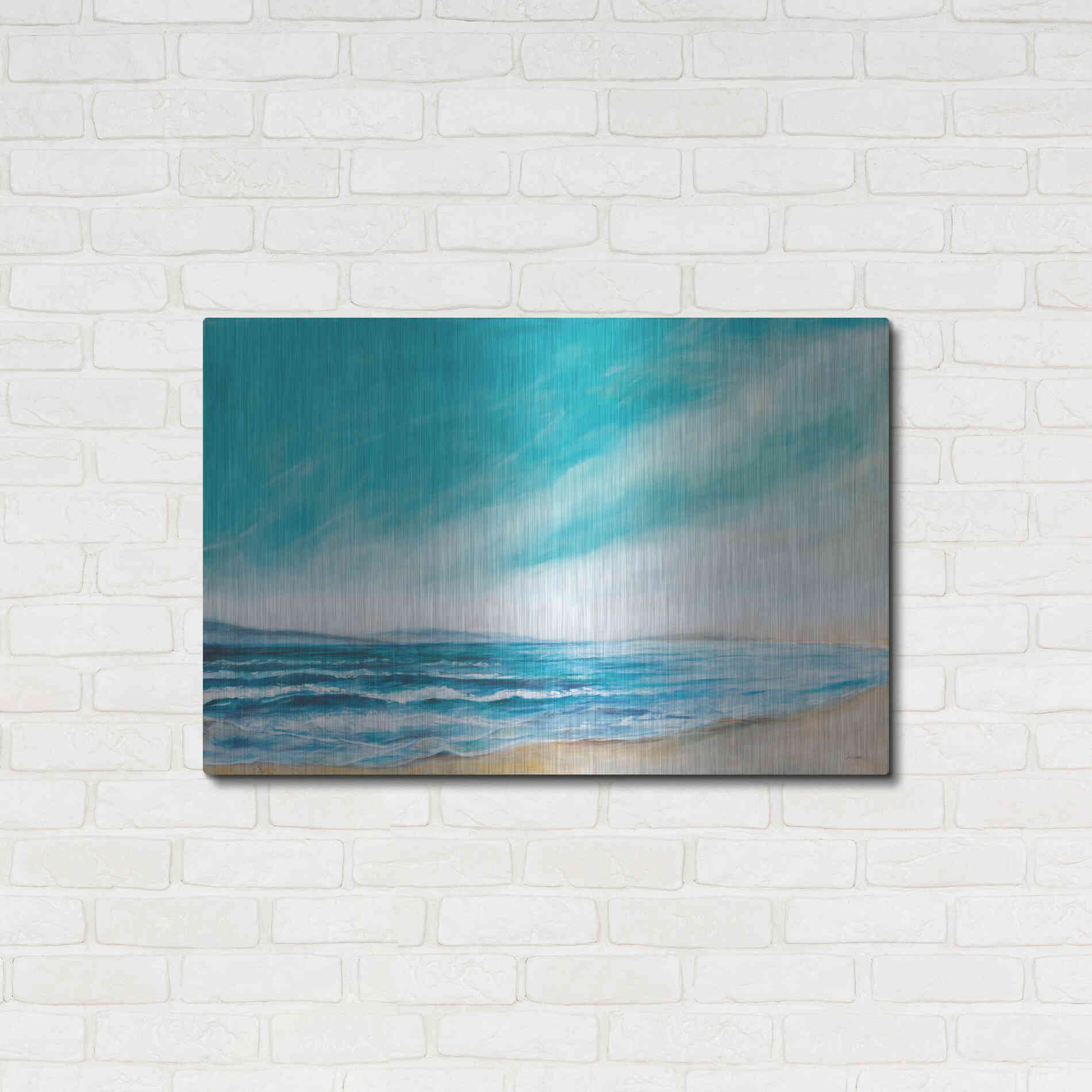 Luxe Metal Art 'Islands and Waves' by Sue Schlabach, Metal Wall Art,36x24