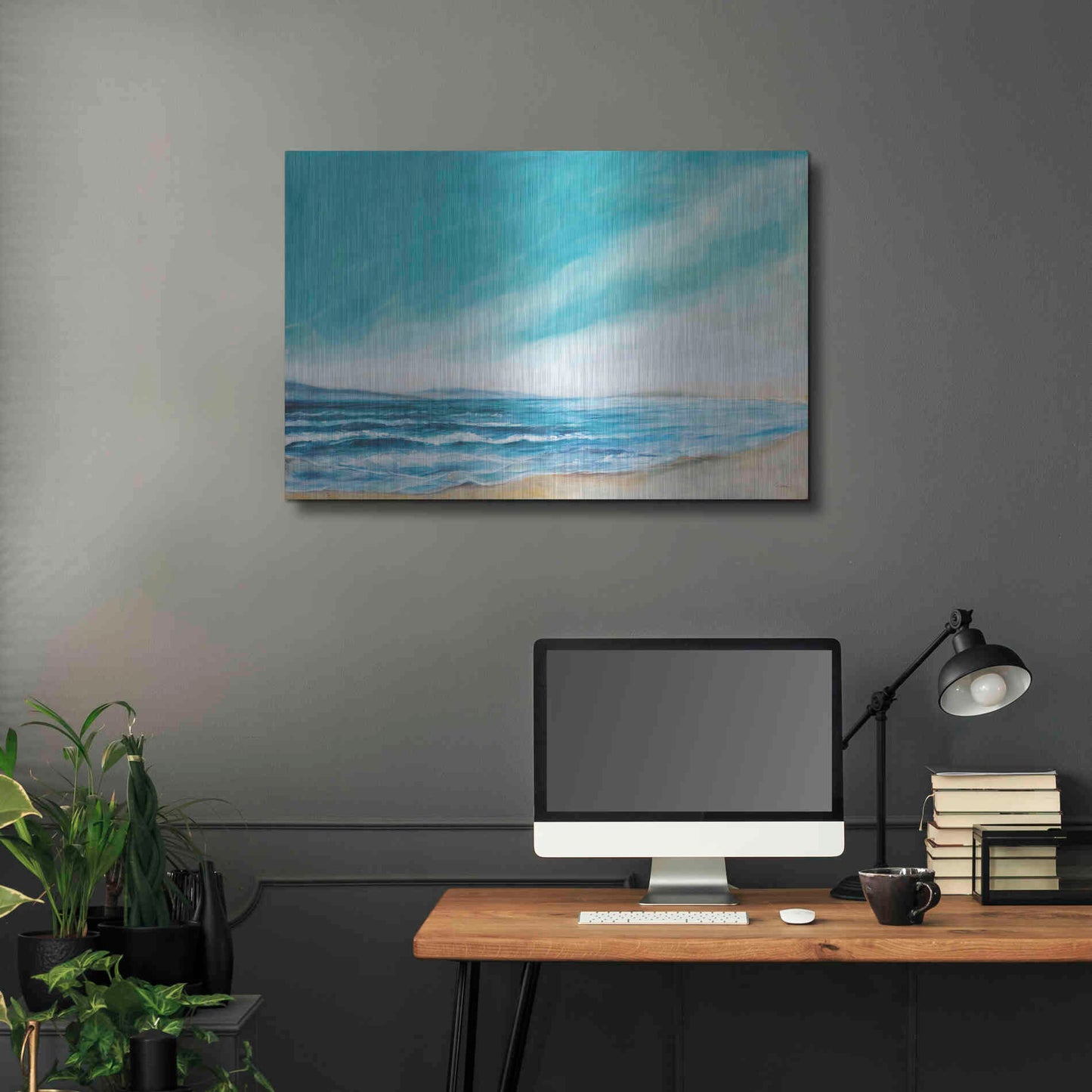 Luxe Metal Art 'Islands and Waves' by Sue Schlabach, Metal Wall Art,36x24