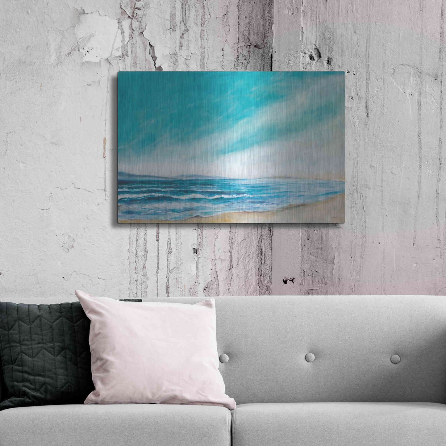 Luxe Metal Art 'Islands and Waves' by Sue Schlabach, Metal Wall Art,36x24