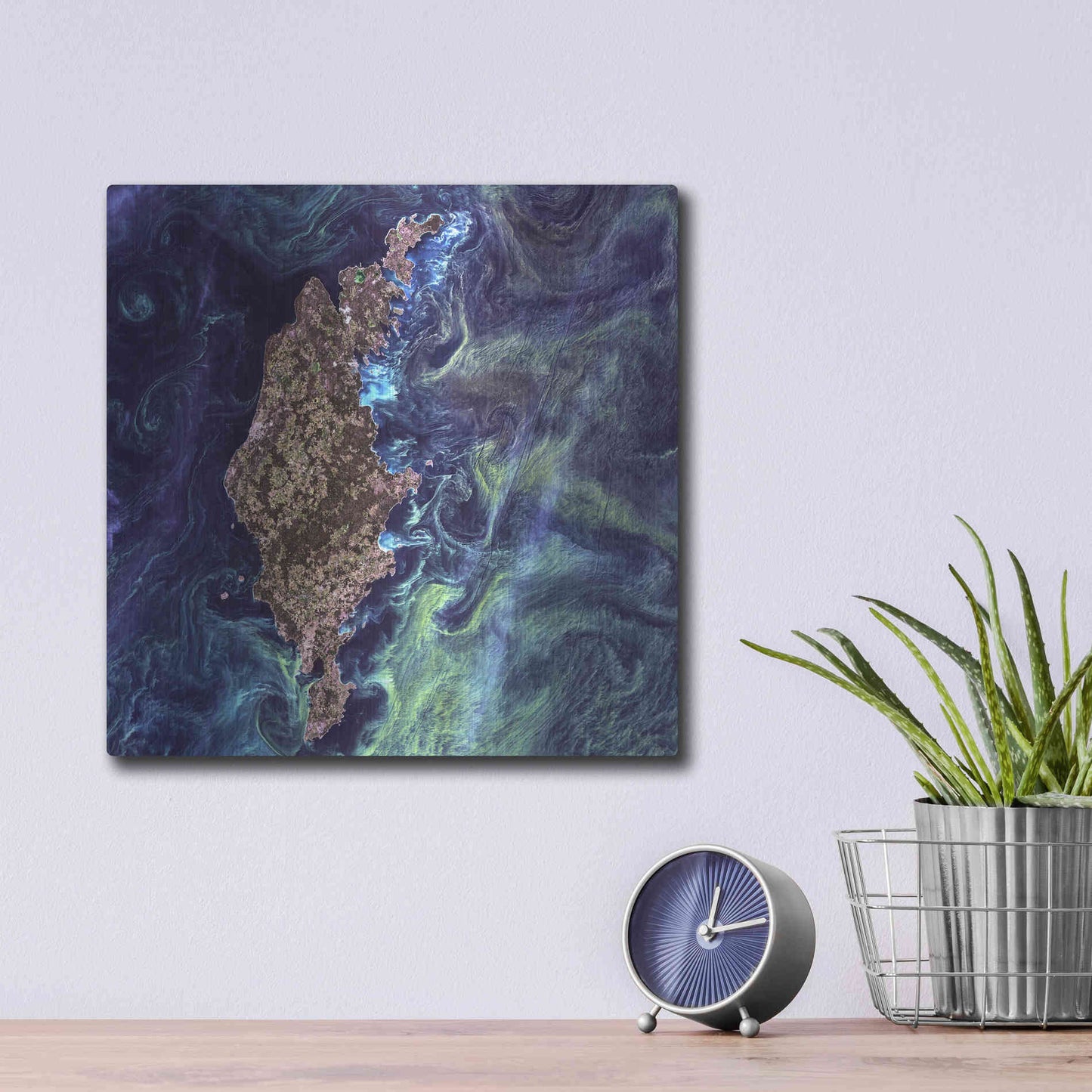 Luxe Metal Art 'Earth As Art: Van Gogh From Space' Metal Wall Art,12x12