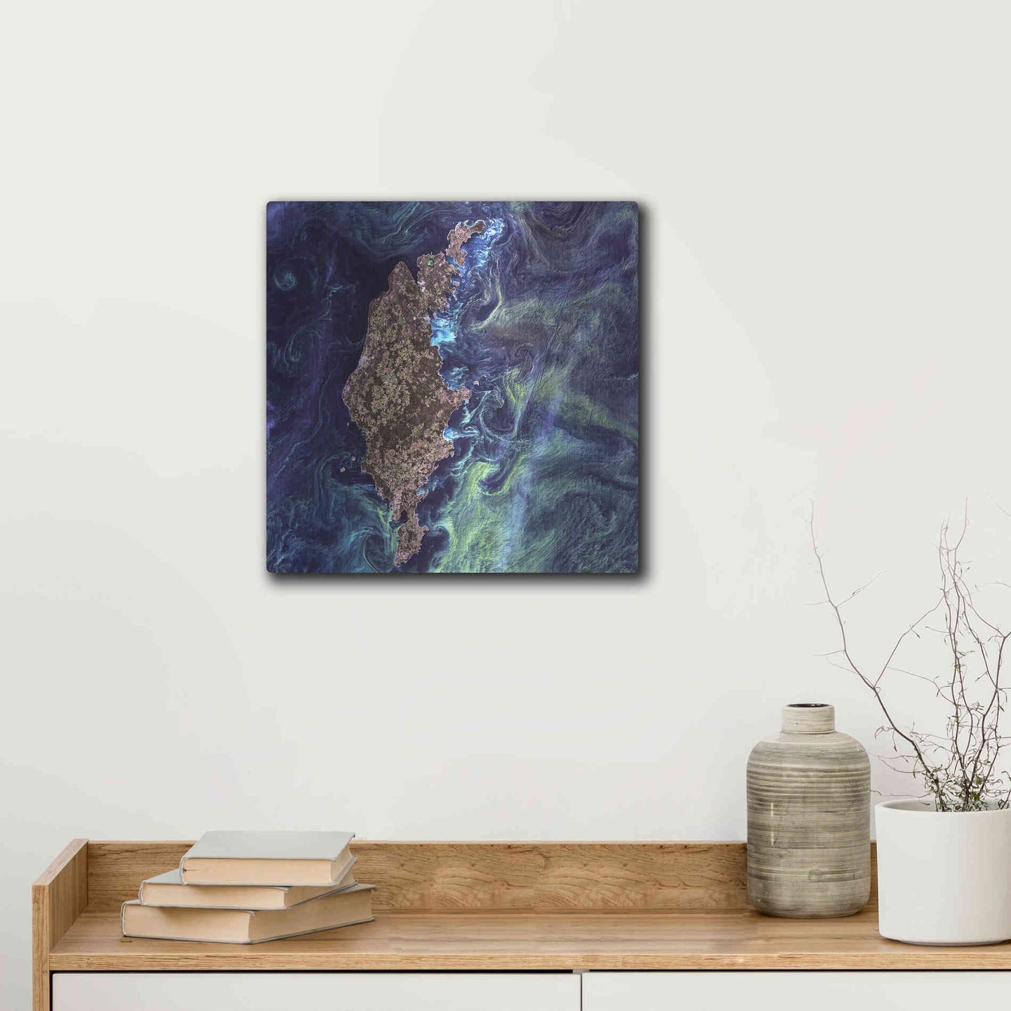 Luxe Metal Art 'Earth As Art: Van Gogh From Space' Metal Wall Art,12x12