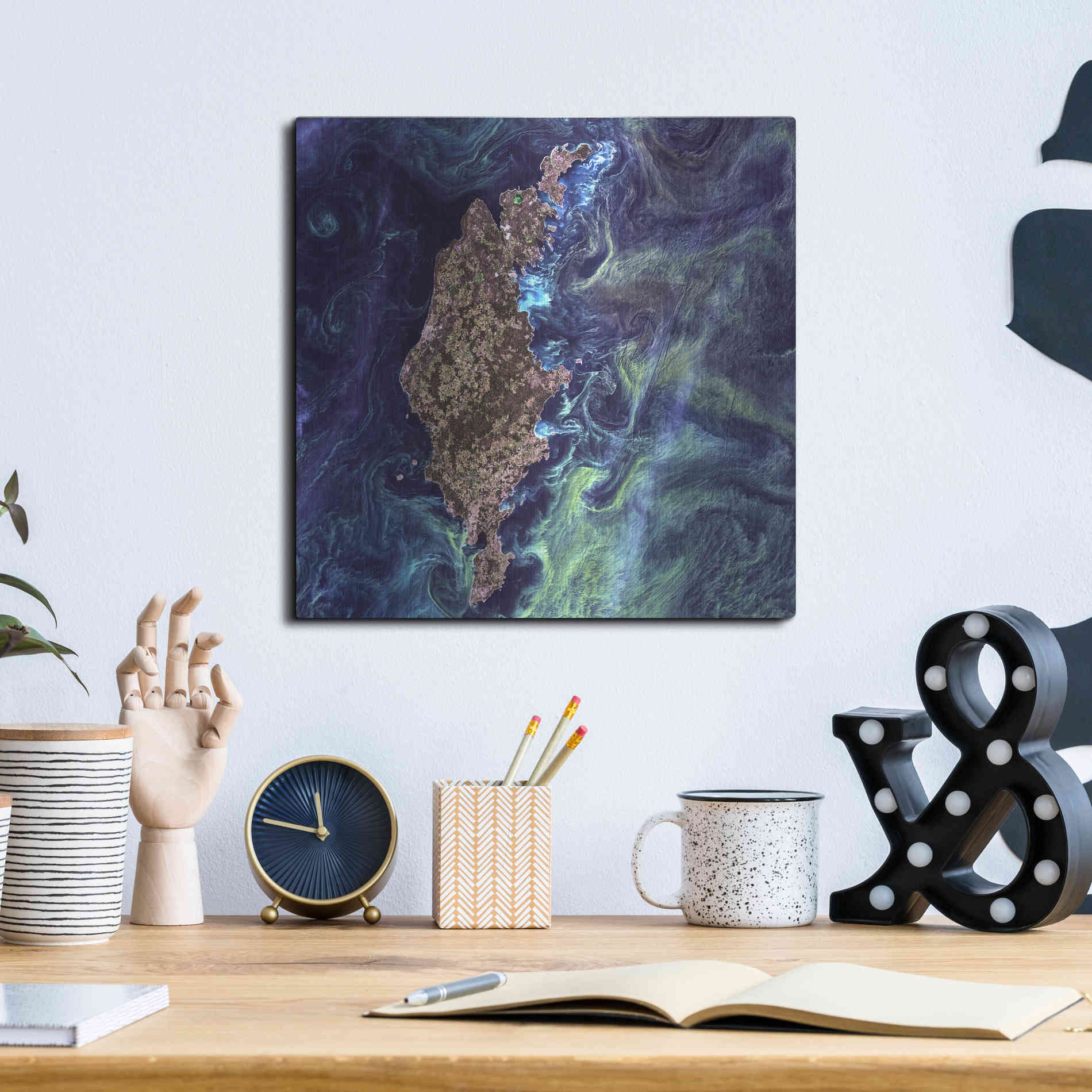 Luxe Metal Art 'Earth As Art: Van Gogh From Space' Metal Wall Art,12x12