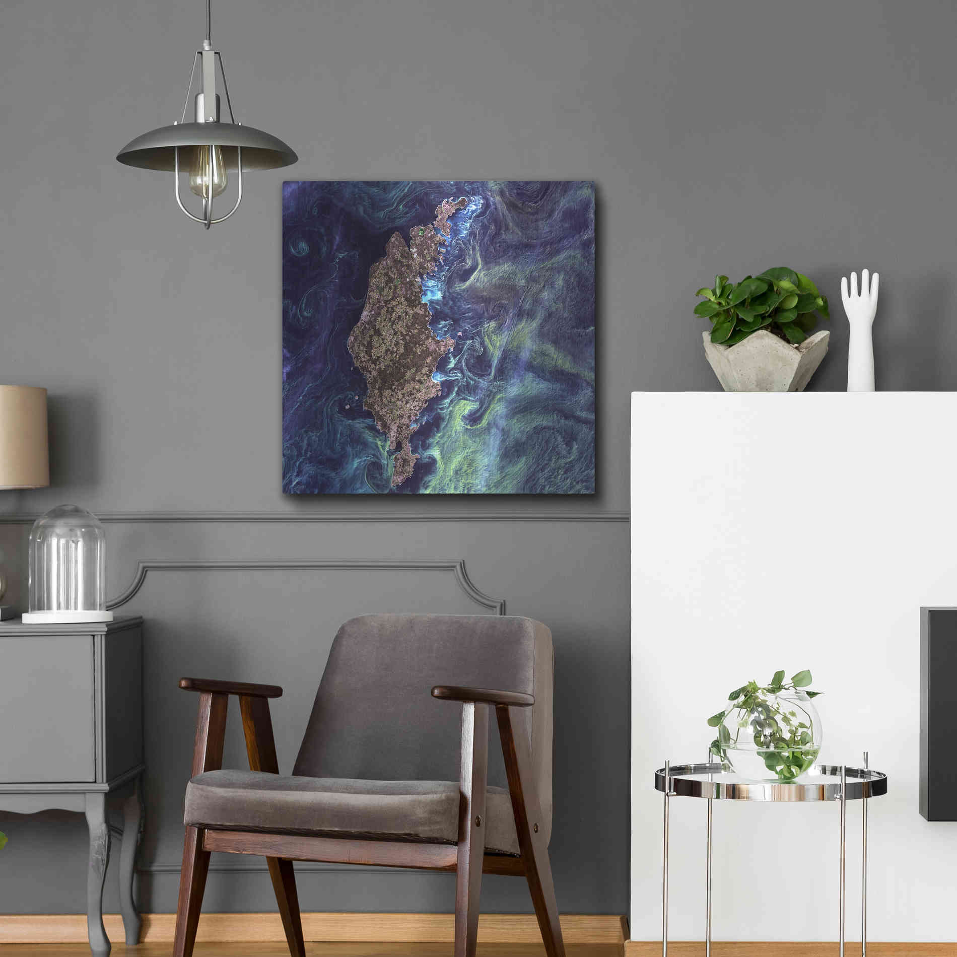 Luxe Metal Art 'Earth As Art: Van Gogh From Space' Metal Wall Art,24x24