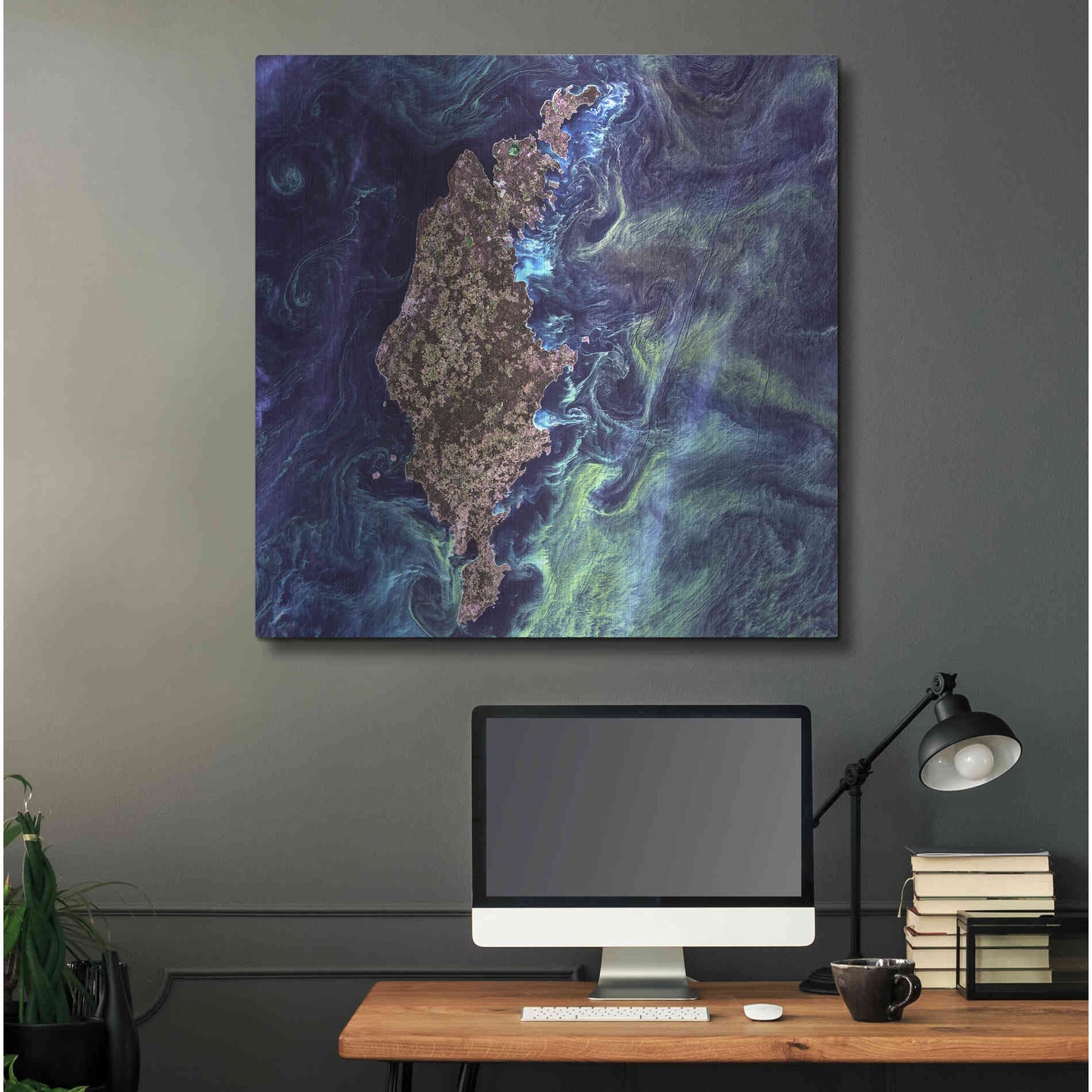 Luxe Metal Art 'Earth As Art: Van Gogh From Space' Metal Wall Art,36x36