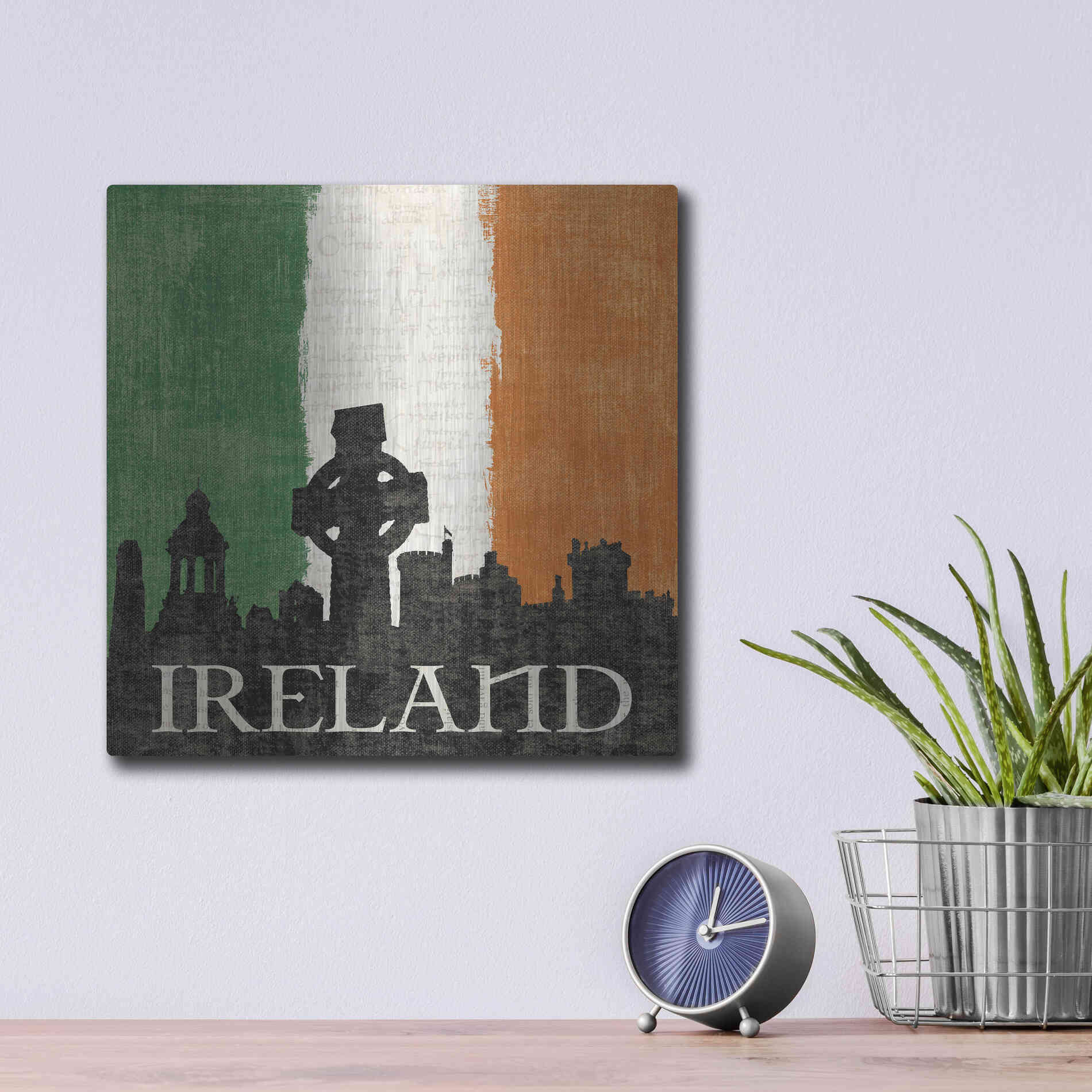Luxe Metal Art 'Ireland' by Moira Hershey, Metal Wall Art,12x12