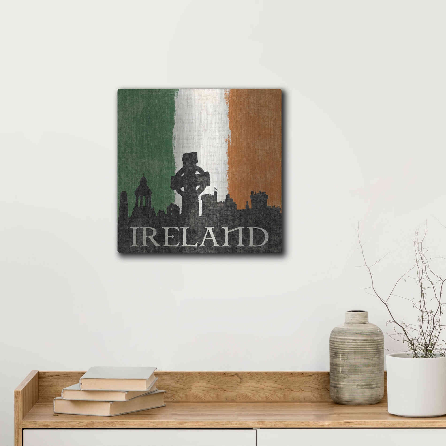 Luxe Metal Art 'Ireland' by Moira Hershey, Metal Wall Art,12x12