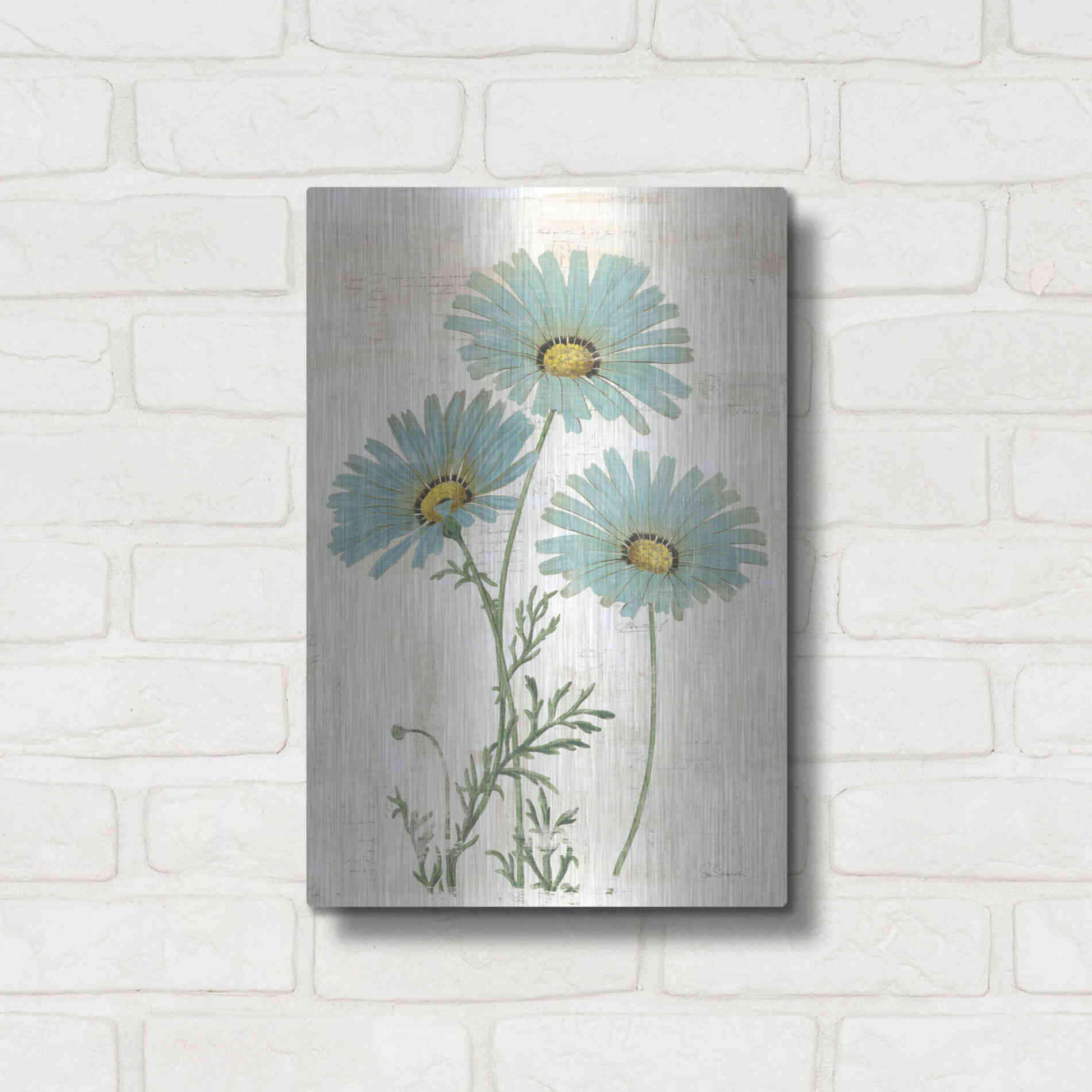 Luxe Metal Art 'Bloemen Boek IV v2' by Sue Schlabach, Metal Wall Art,12x16