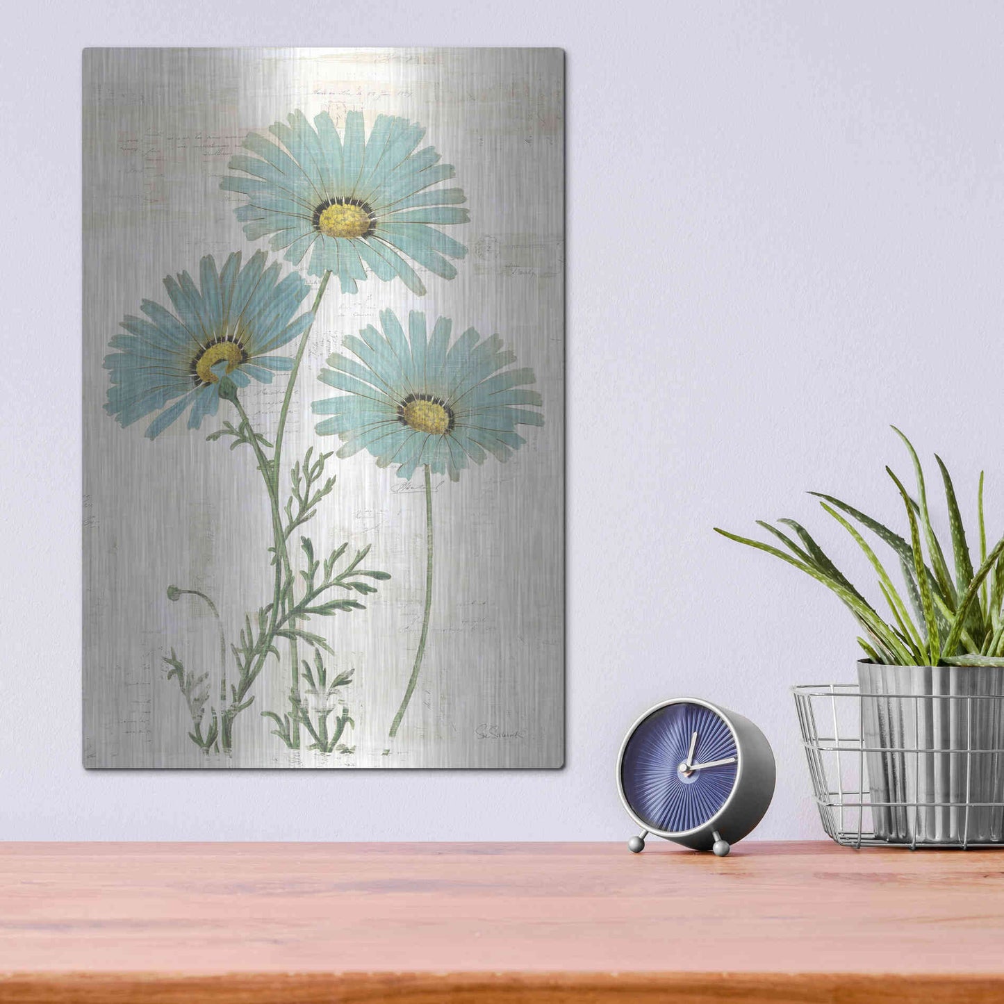 Luxe Metal Art 'Bloemen Boek IV v2' by Sue Schlabach, Metal Wall Art,12x16