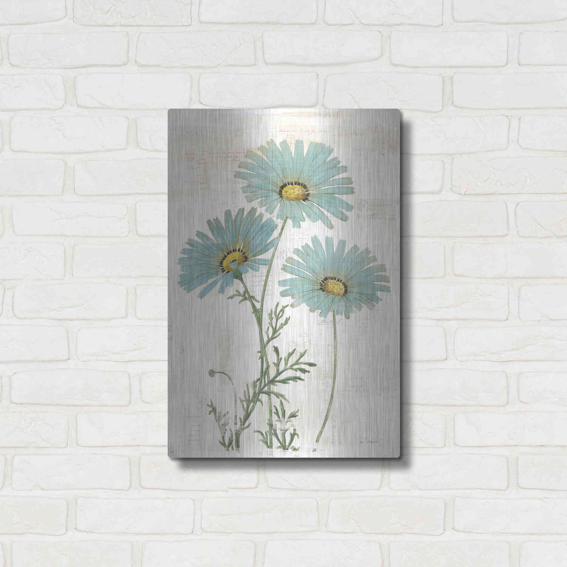 Luxe Metal Art 'Bloemen Boek IV v2' by Sue Schlabach, Metal Wall Art,16x24