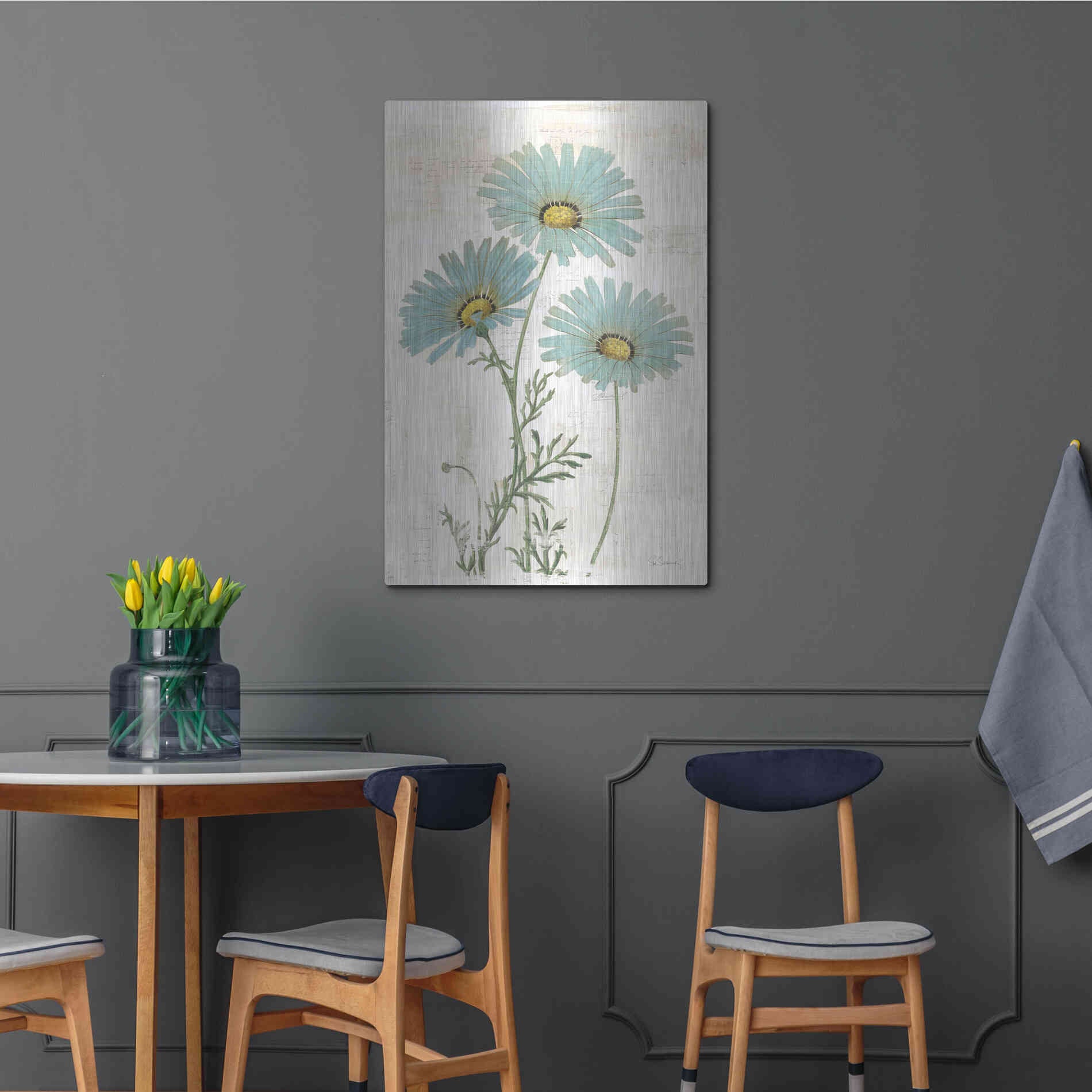 Luxe Metal Art 'Bloemen Boek IV v2' by Sue Schlabach, Metal Wall Art,24x36