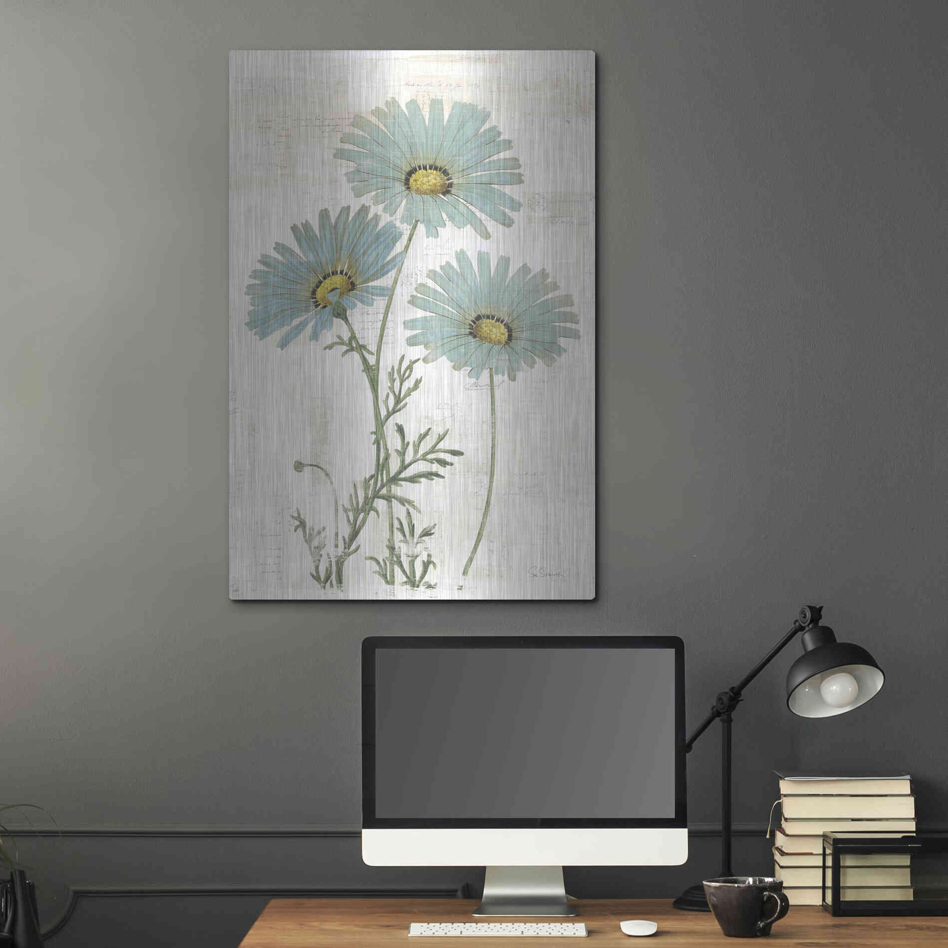 Luxe Metal Art 'Bloemen Boek IV v2' by Sue Schlabach, Metal Wall Art,24x36