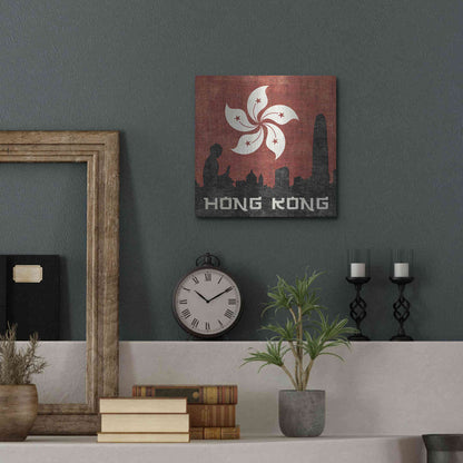Luxe Metal Art 'Hong Kong' by Moira Hershey, Metal Wall Art,12x12