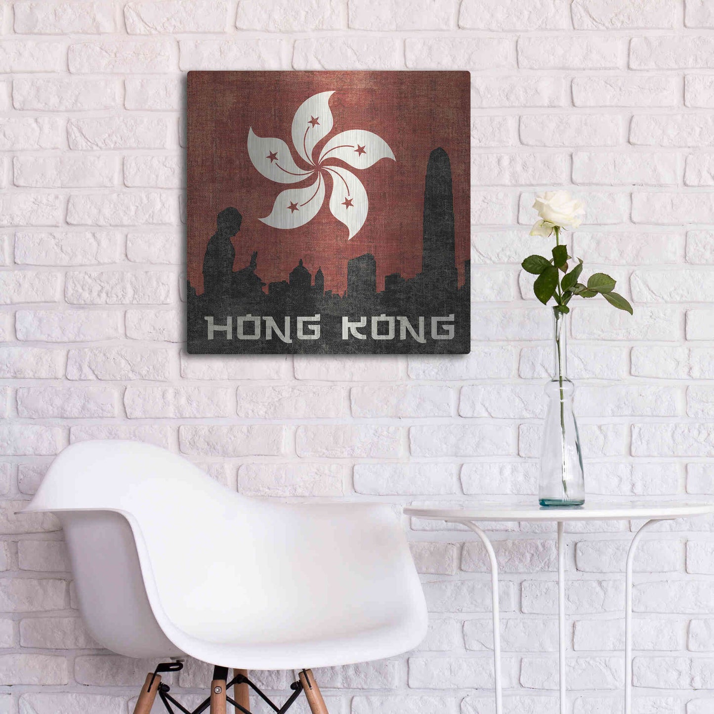 Luxe Metal Art 'Hong Kong' by Moira Hershey, Metal Wall Art,24x24