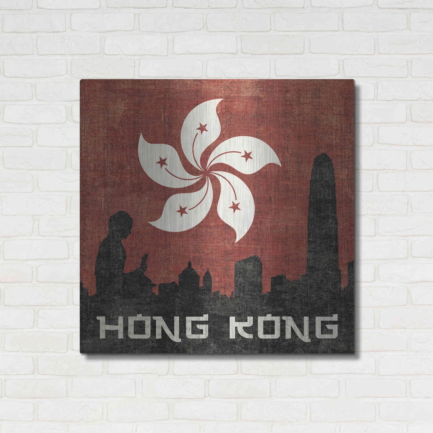 Luxe Metal Art 'Hong Kong' by Moira Hershey, Metal Wall Art,36x36
