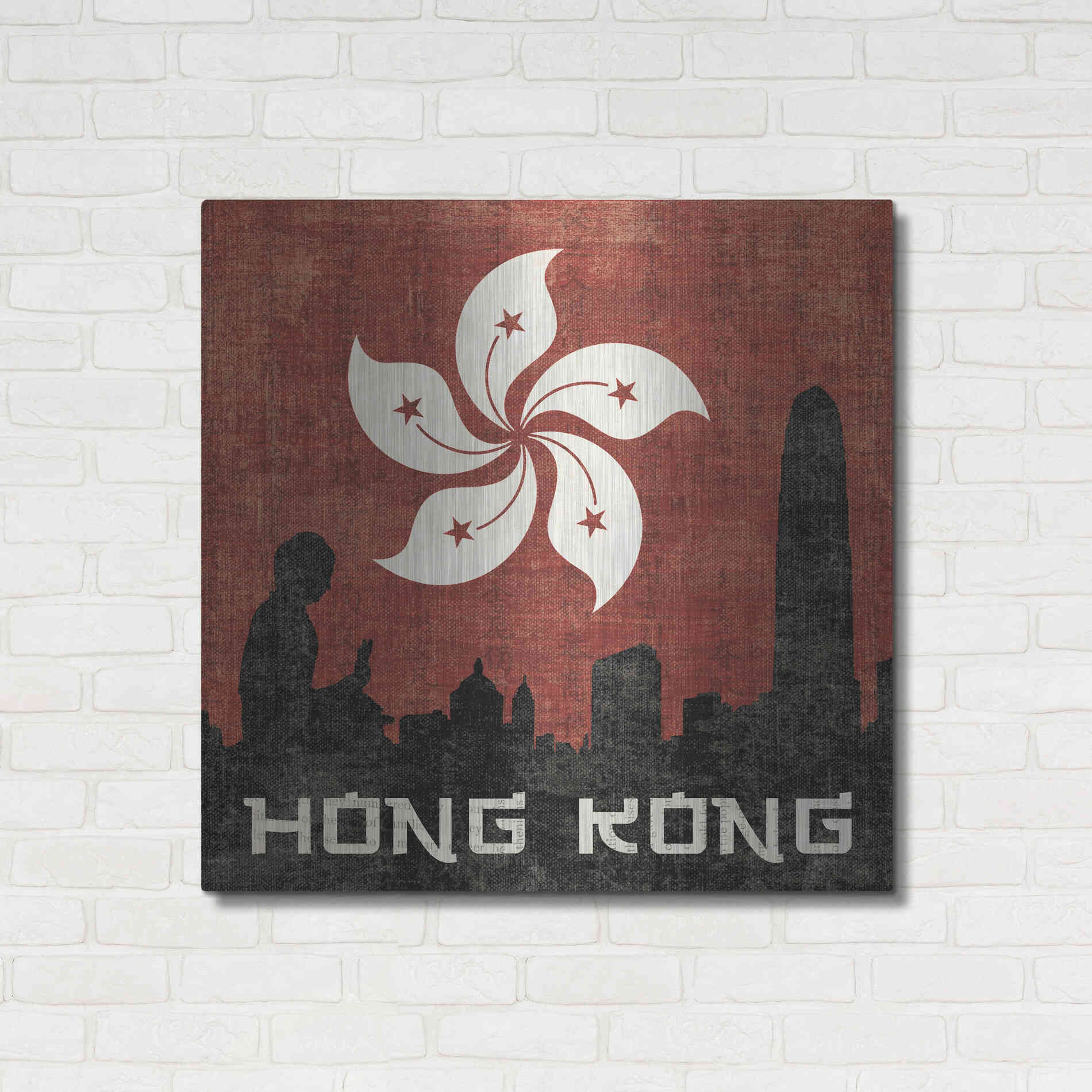 Luxe Metal Art 'Hong Kong' by Moira Hershey, Metal Wall Art,36x36