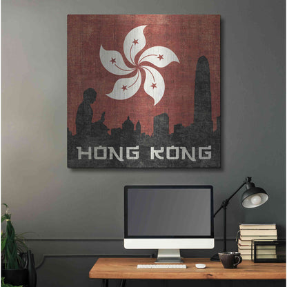 Luxe Metal Art 'Hong Kong' by Moira Hershey, Metal Wall Art,36x36