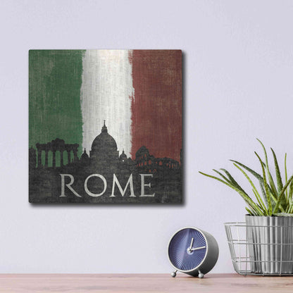 Luxe Metal Art 'Rome' by Moira Hershey, Metal Wall Art,12x12